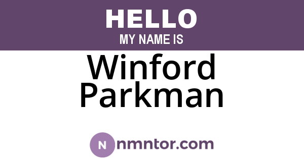 Winford Parkman