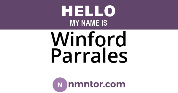 Winford Parrales
