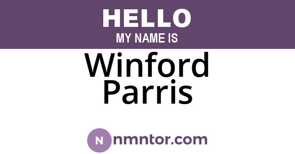 Winford Parris