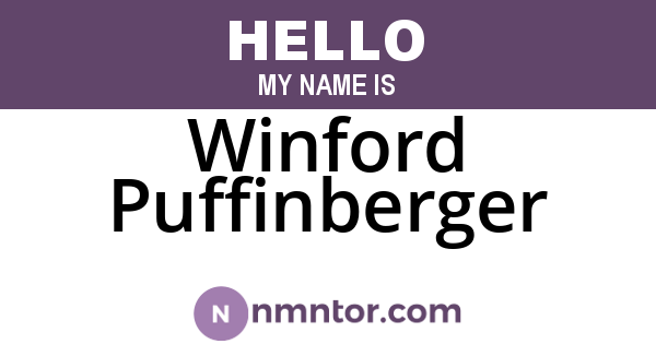 Winford Puffinberger
