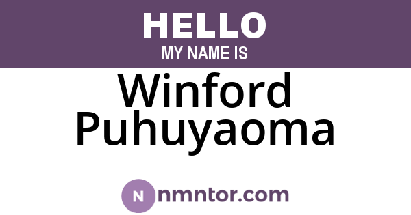 Winford Puhuyaoma