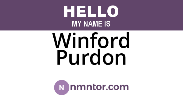 Winford Purdon