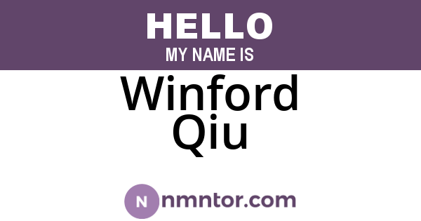 Winford Qiu