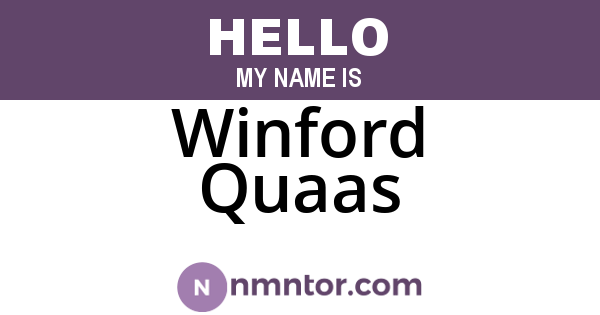 Winford Quaas