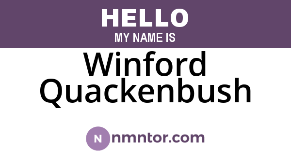 Winford Quackenbush