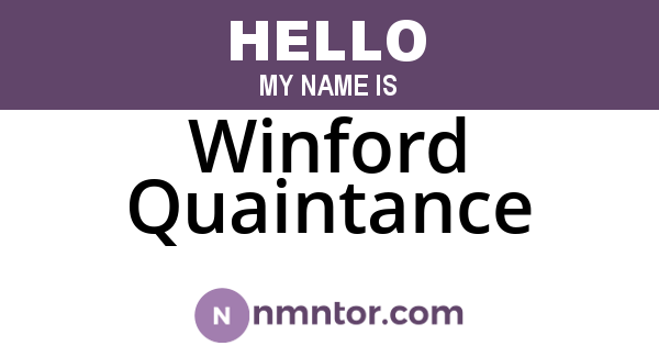 Winford Quaintance
