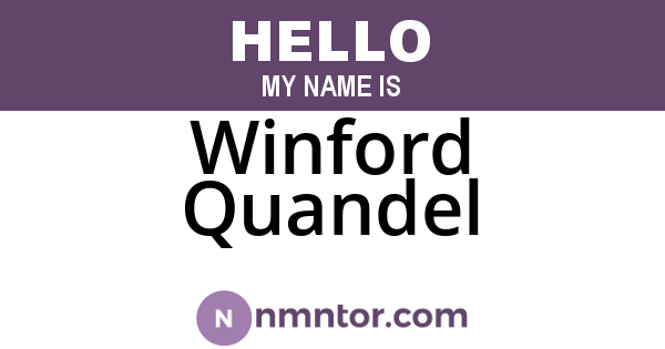 Winford Quandel