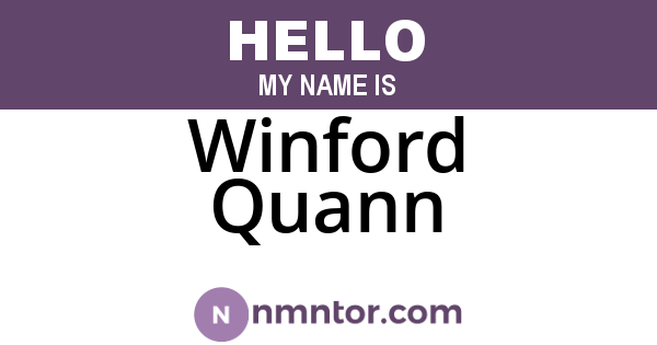 Winford Quann