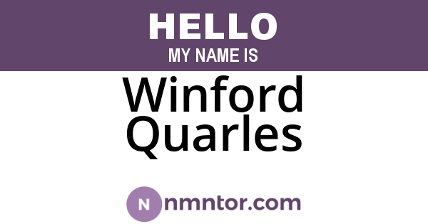 Winford Quarles
