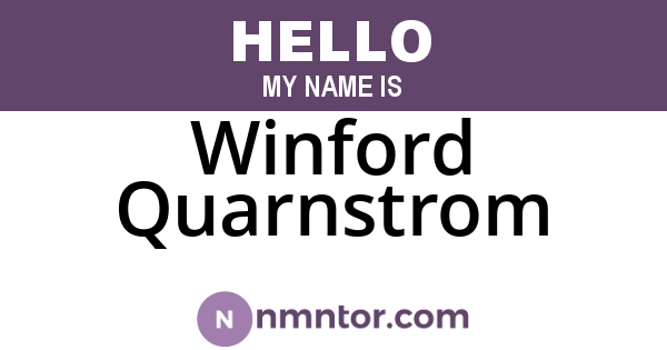 Winford Quarnstrom