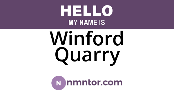 Winford Quarry