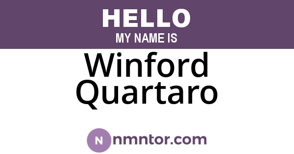 Winford Quartaro