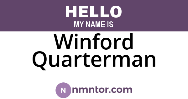 Winford Quarterman