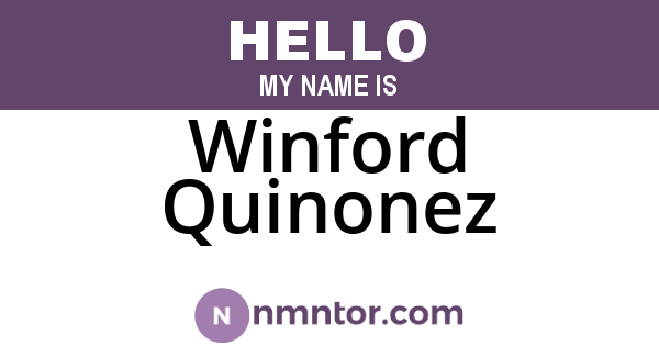 Winford Quinonez