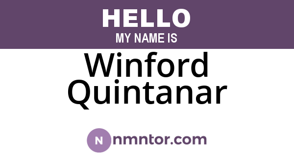 Winford Quintanar