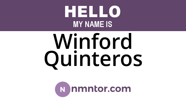 Winford Quinteros