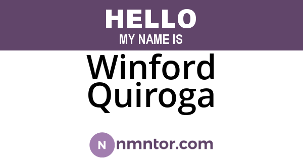 Winford Quiroga