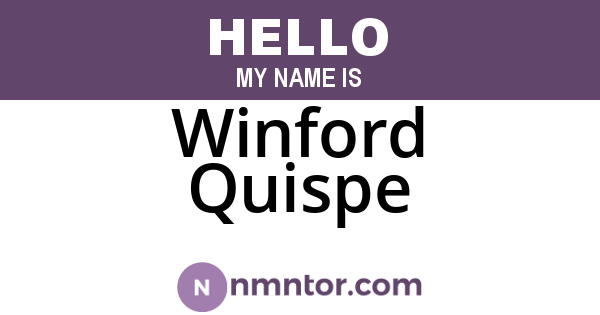 Winford Quispe
