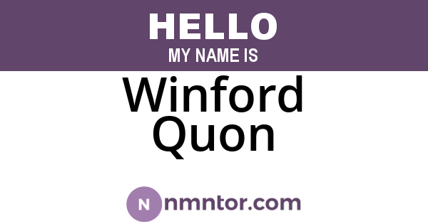 Winford Quon