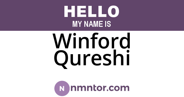 Winford Qureshi
