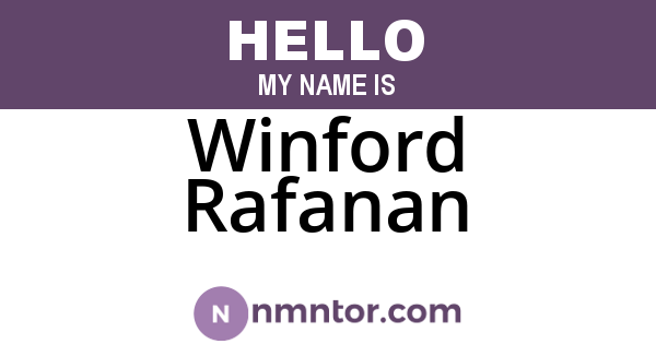 Winford Rafanan