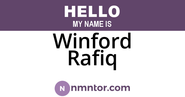 Winford Rafiq