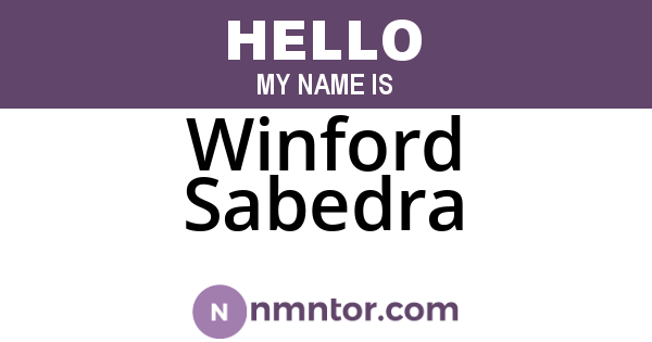 Winford Sabedra