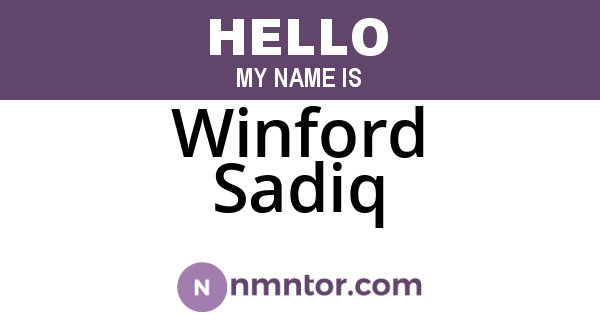 Winford Sadiq