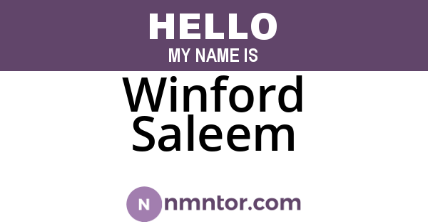 Winford Saleem