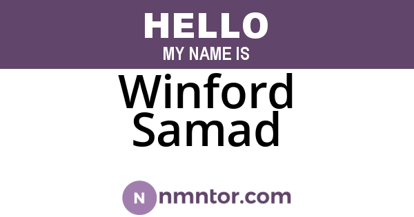 Winford Samad