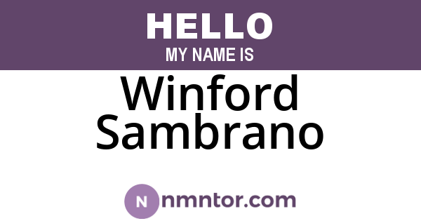 Winford Sambrano