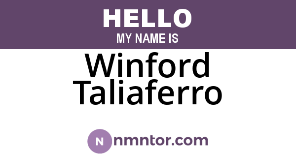 Winford Taliaferro