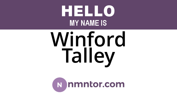 Winford Talley