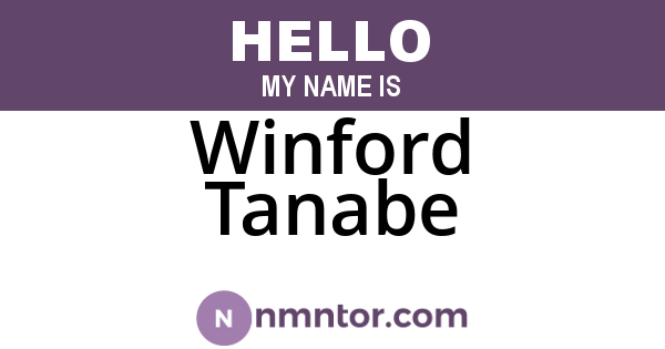 Winford Tanabe