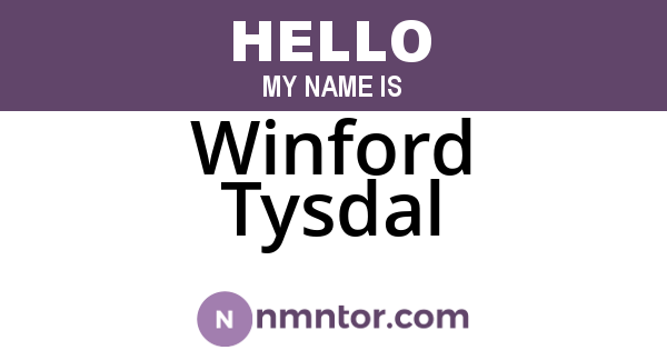 Winford Tysdal