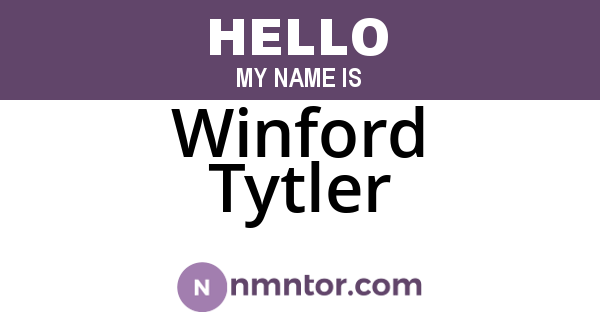 Winford Tytler