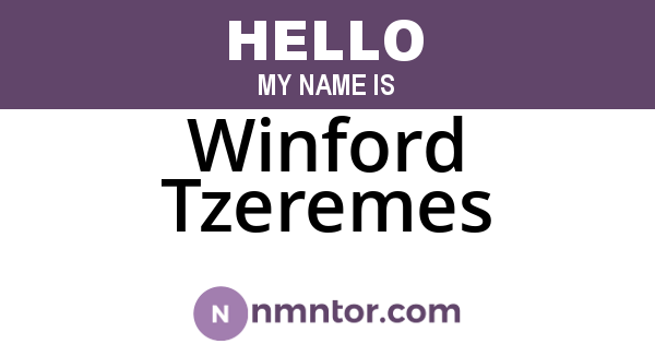 Winford Tzeremes