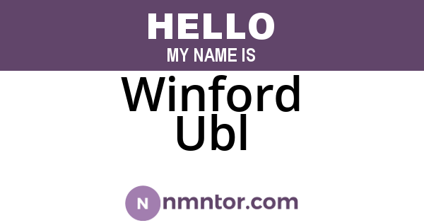 Winford Ubl