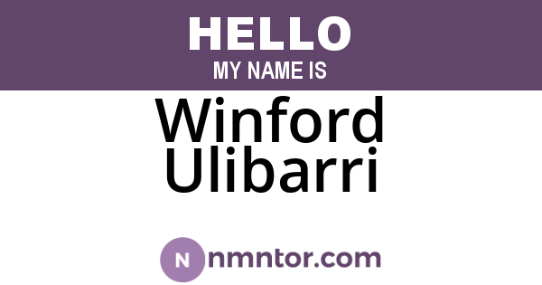 Winford Ulibarri