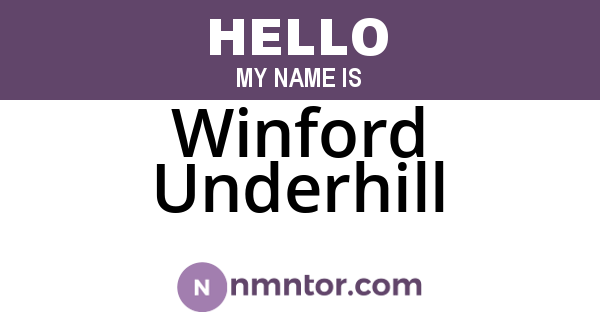 Winford Underhill