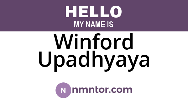 Winford Upadhyaya
