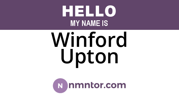 Winford Upton