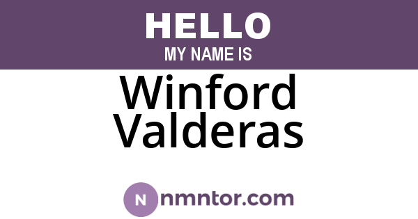 Winford Valderas
