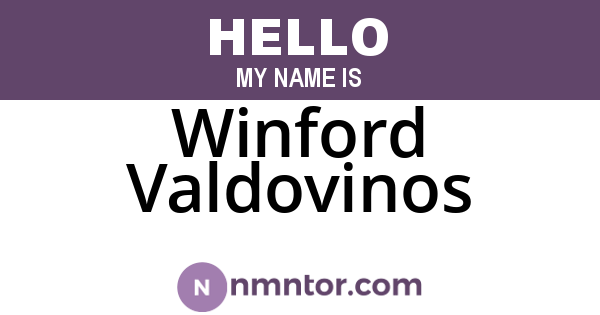 Winford Valdovinos