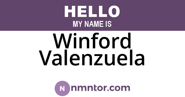 Winford Valenzuela