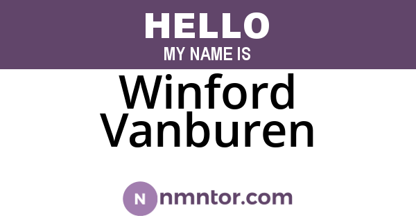Winford Vanburen