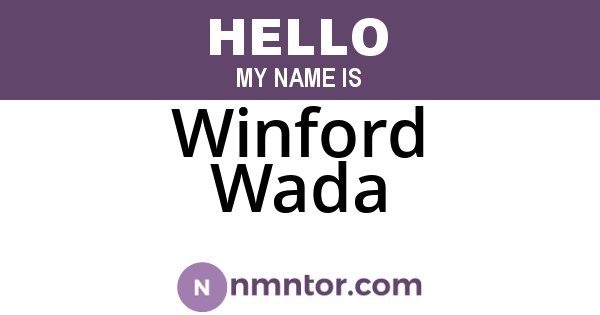 Winford Wada