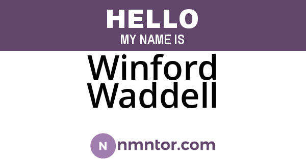 Winford Waddell