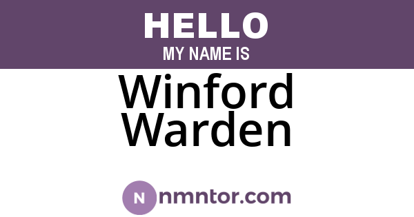 Winford Warden