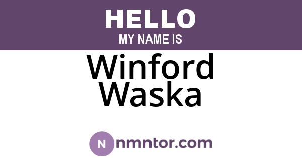 Winford Waska